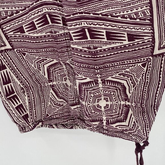 Anthropologie Size Small Printed Harem Pants Cream Aztec Tribal Oversized - Picture 12 of 15